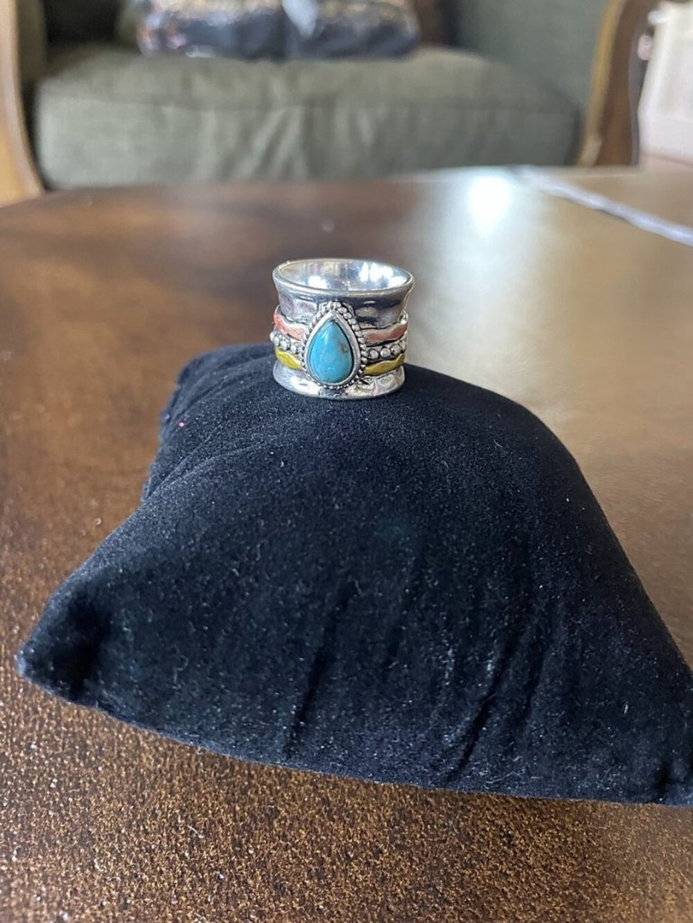 White K Vintage Boho Retro Teardrop CZ Statement Ring | Silver Tribal Waterdrop - Picture 10 of 15